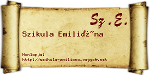 Szikula Emiliána névjegykártya